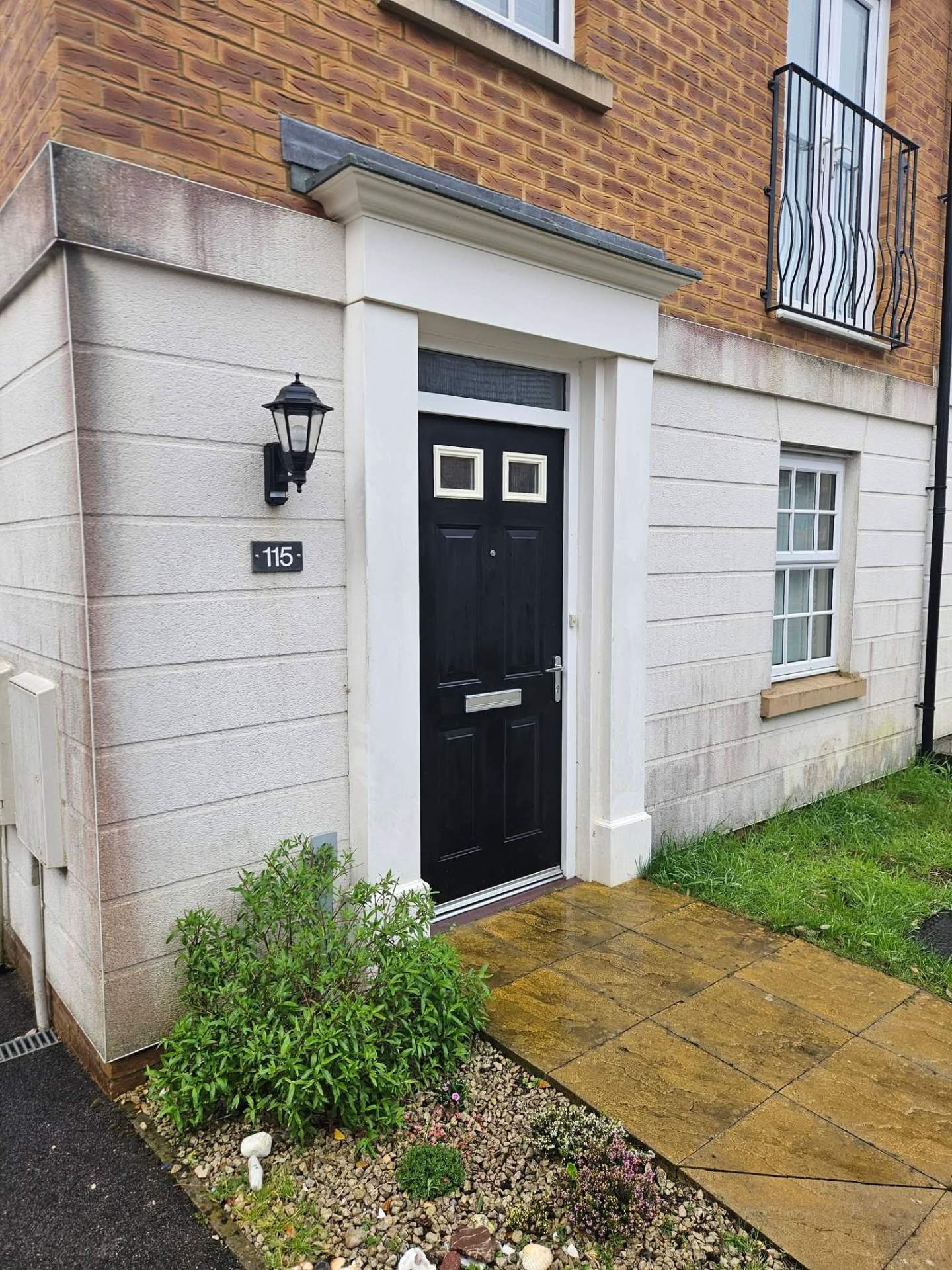 Driveway edging and joints re-brushed after jet washing